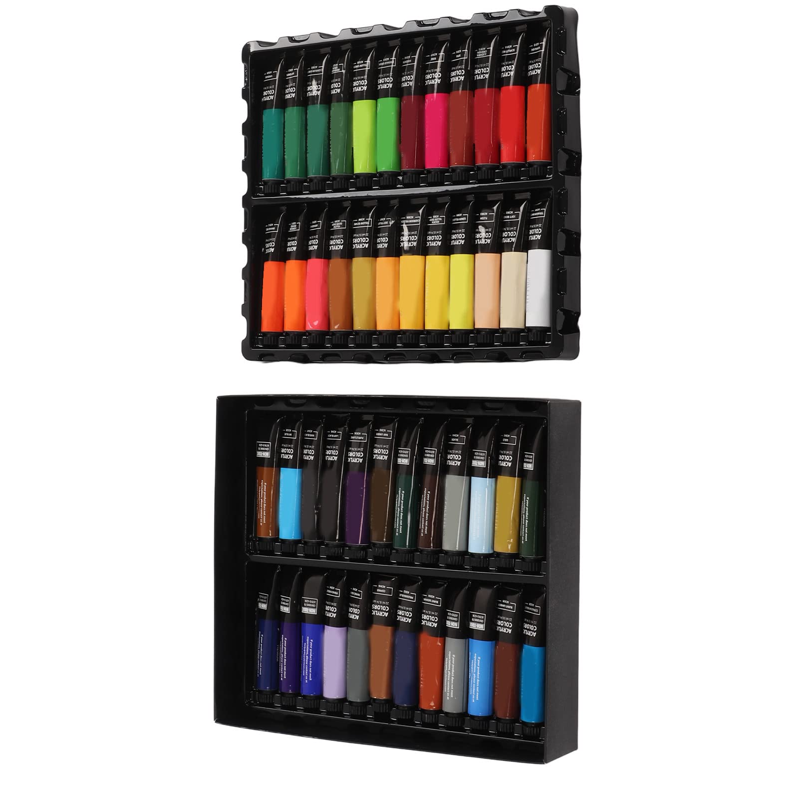 Gucagle Kit de pintura acrílica profesional hecho a mano DIY pintura conjunto con 48 colores vibrantes 6 pinceles 1 paleta para artistas principiantes adultos adolescentes niños acuarela