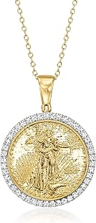 Ross-Simons diamond replica Liberty coin pendant necklace
