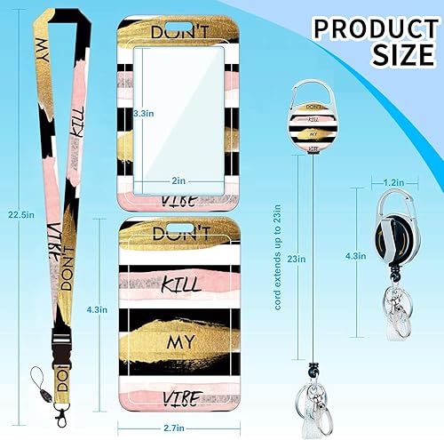 Miniatura 2 de Cordón de identificación y soporte para credencial de identificación, carretes retráctiles con clip para cinturón de carrete de mosquetón, cordón de