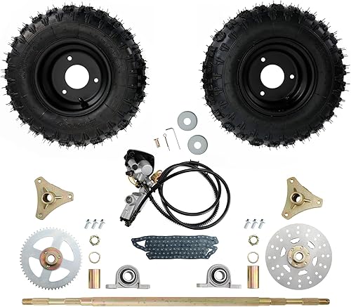 Bruce & Shark Kit completo de cubo de rueda trasera de 29 pulgadas para Go Kart Quad Trike Drift Bikes Go Kart ruedas go kart kit de eje trasero