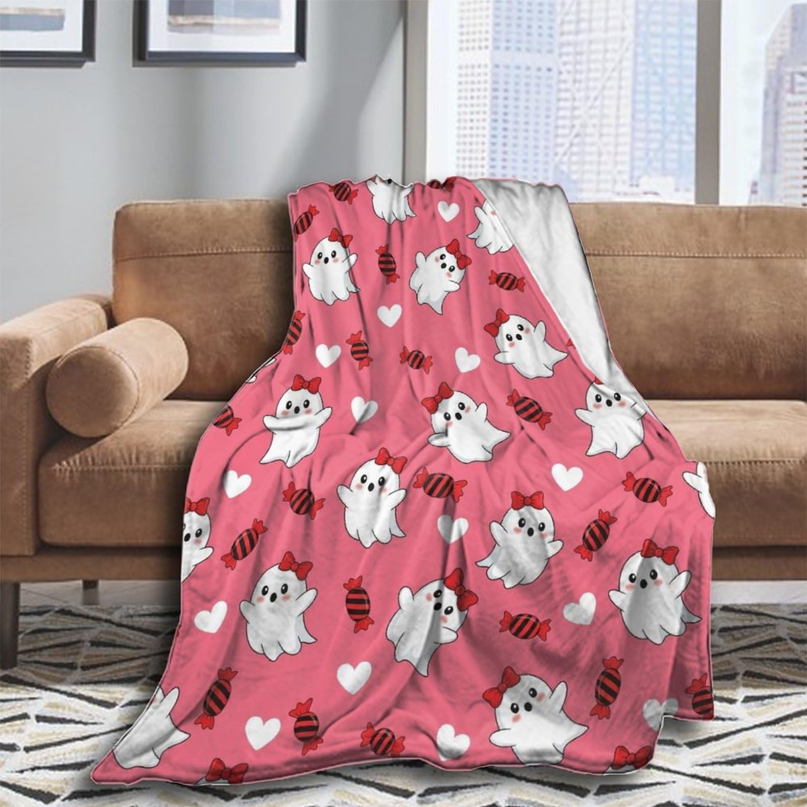 Oudrspo Throw Blanket for Couch Soft Skull and Crossbones Blankets and Throws for Sofa