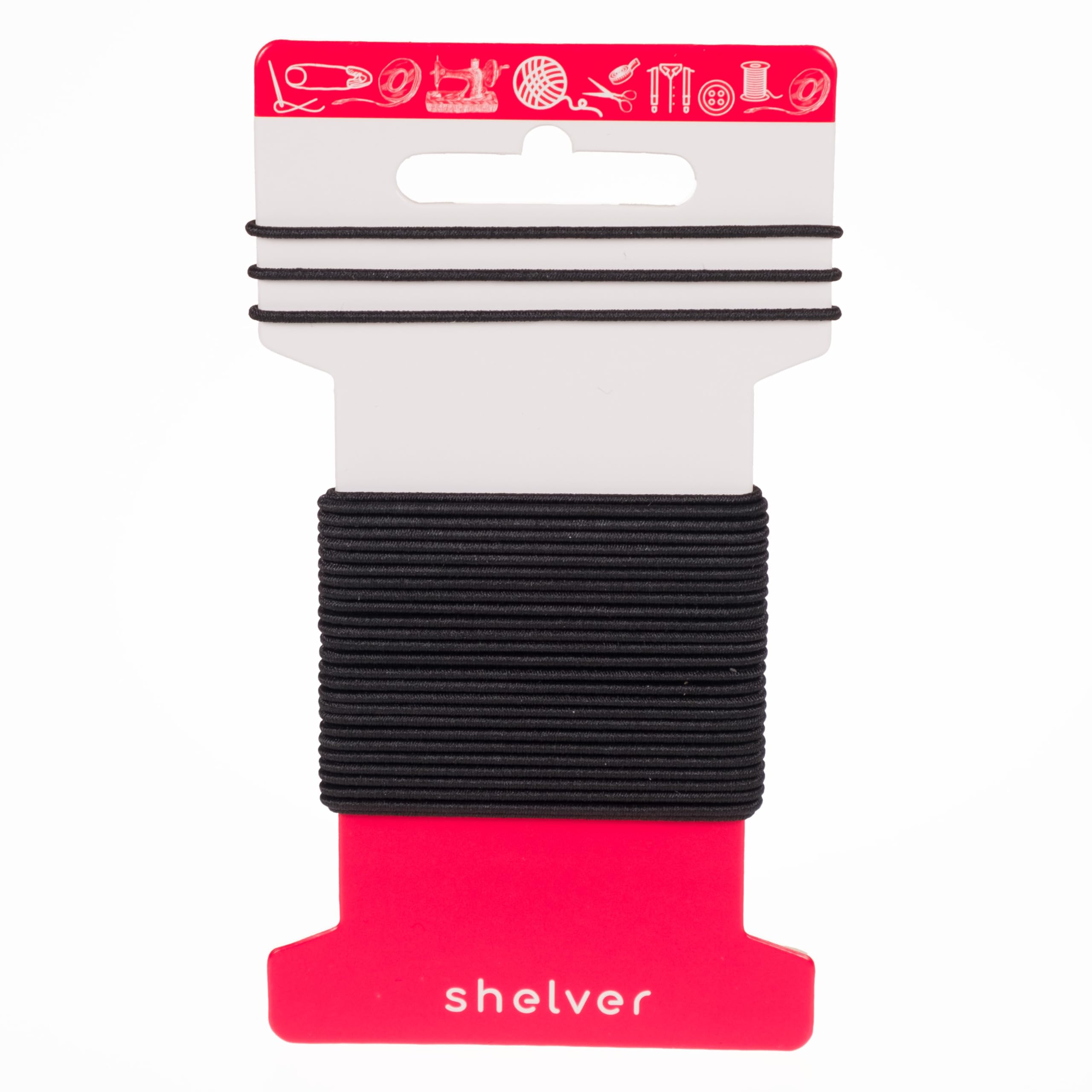 Shelver Black Elastic String Cord, -White-Beige, 1Mm-1.5Mm-2Mm-2.5Mm-3Mm, 6 Metres