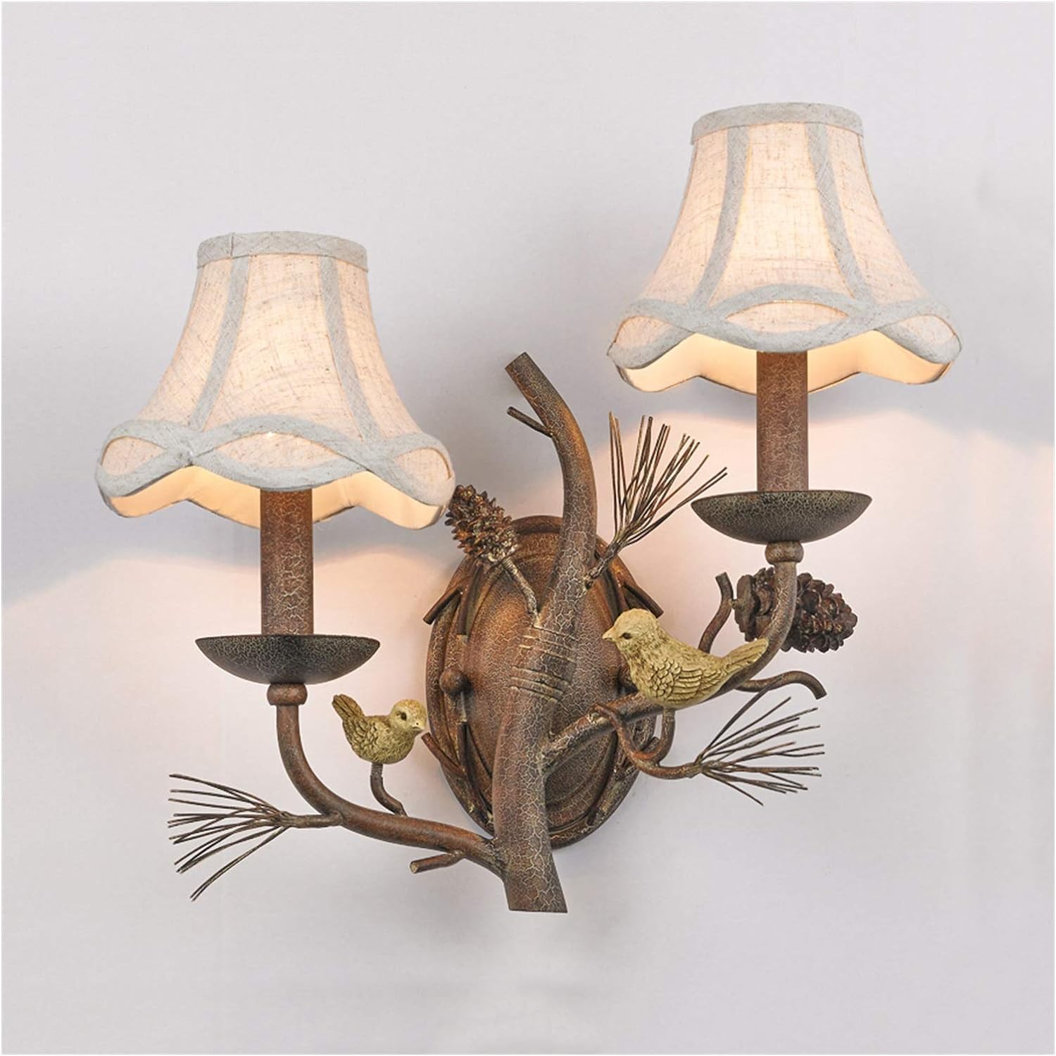 VDOQTLJT Wall Lamps Compatible with Living Room Rural Bird Background Lamp - Restaurant Mirror Retro Sconce Interior Lighting Fixture Compatible with Bedroom Aisle Sc