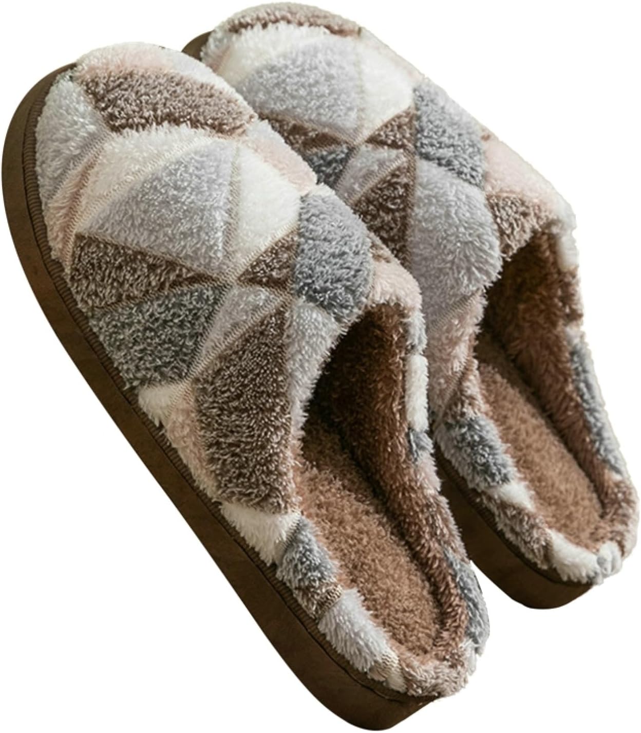 Women's household plush slippers Couple's winter plush cotton warm anti-skid indoor cotton slippers