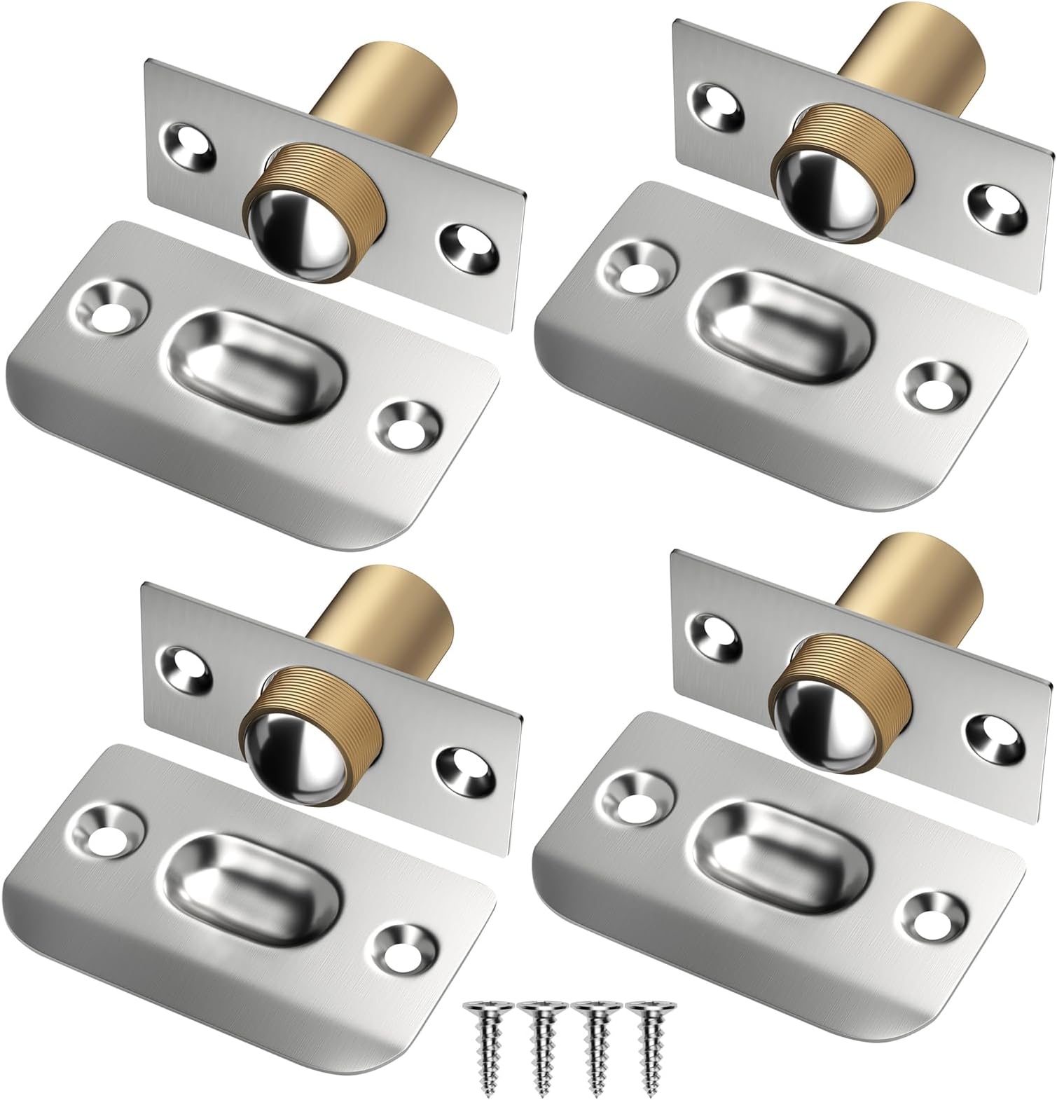 Ball Door Catches for Internal Doors Jiayi 4 Pack Roller Ball Catches Adjustable Top Door Ball Latches Spring Roller Bearing Catch Hardware for Cupboard Closet