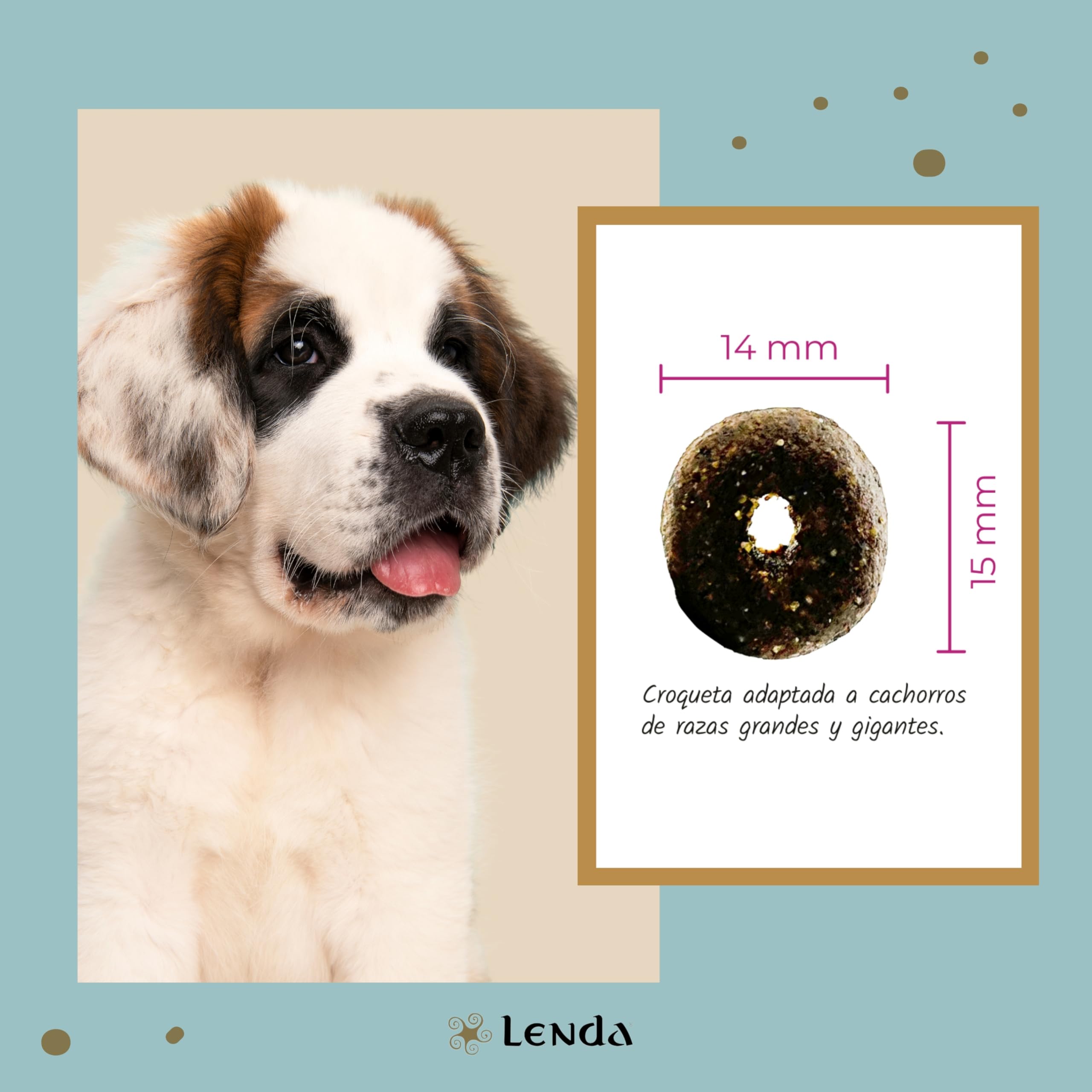 Lenda Puppy Maxi 12KG - Pienso para Perros Cachorros de Razas Grandes y Gigantes | Comida para Perros Rica en Pollo |Pienso Hipoalergénico | Natural