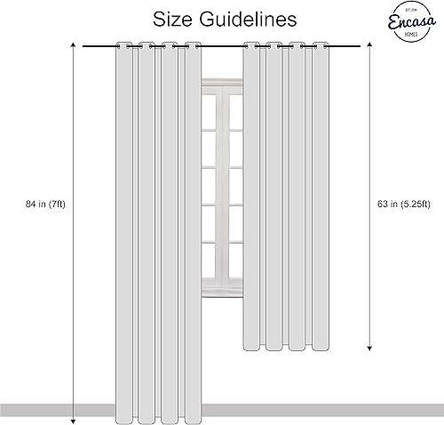 Miniatura 8 de Encasa - Cortinas térmicas opacas para ventana con 2 fundas de almohada, cortinas de oscurecimiento de habitación con ojales para dormitorio y sala