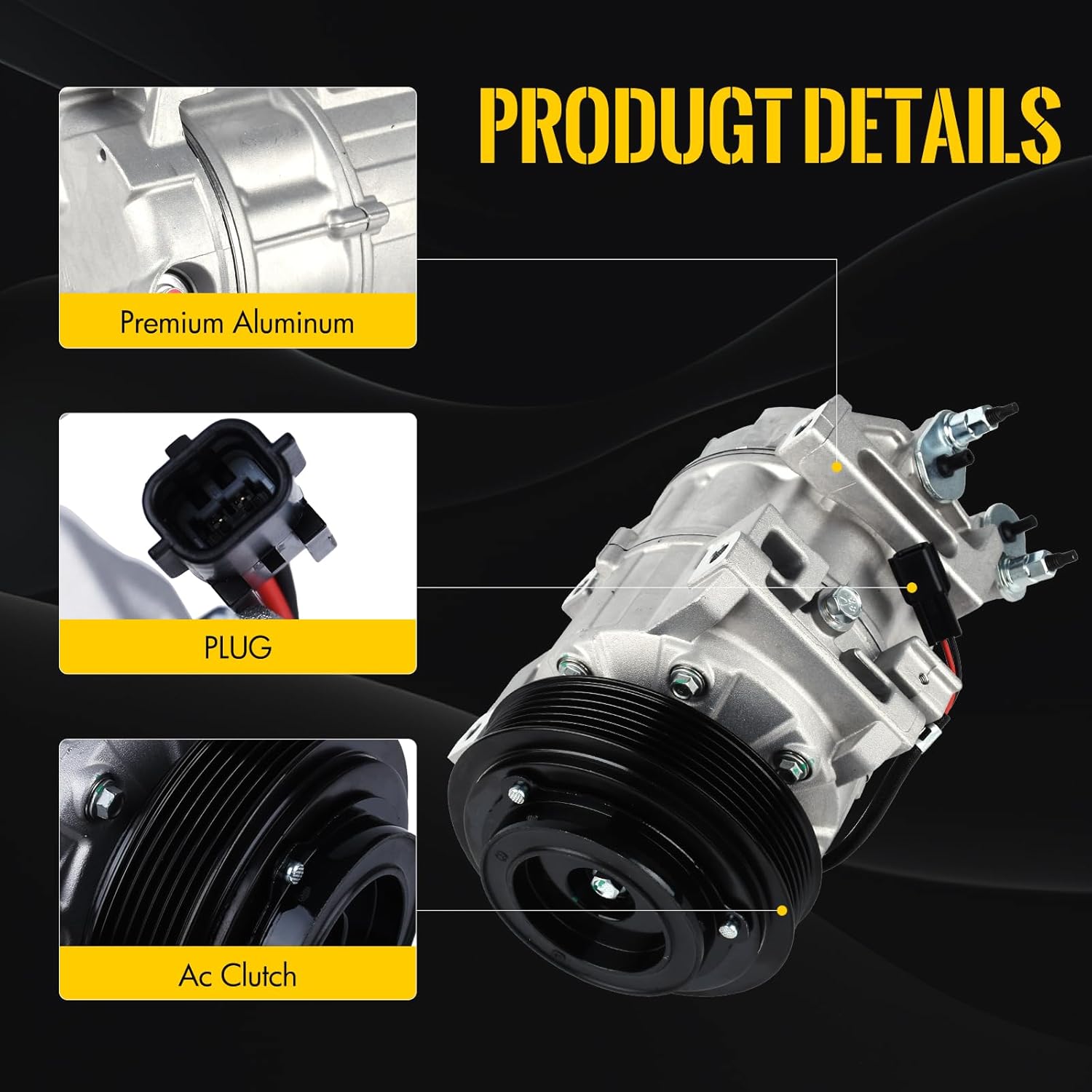 KUSATEC CO 10886C AC Compressor Compatible with 2007-2012 Nissan Altima, Sentra; Air Conditioning Compressor 2.5L L4