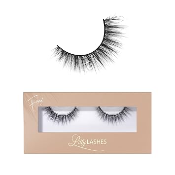 Lilly Lashes Everyday Bare it All Natural Lashes, Faux Mink Natural Eyelashes, False Eyelashes Everyday Use, Cat Eye Lashes, Individual Lashes Reusable up to 20x, No Lash Glue Included 13mm
