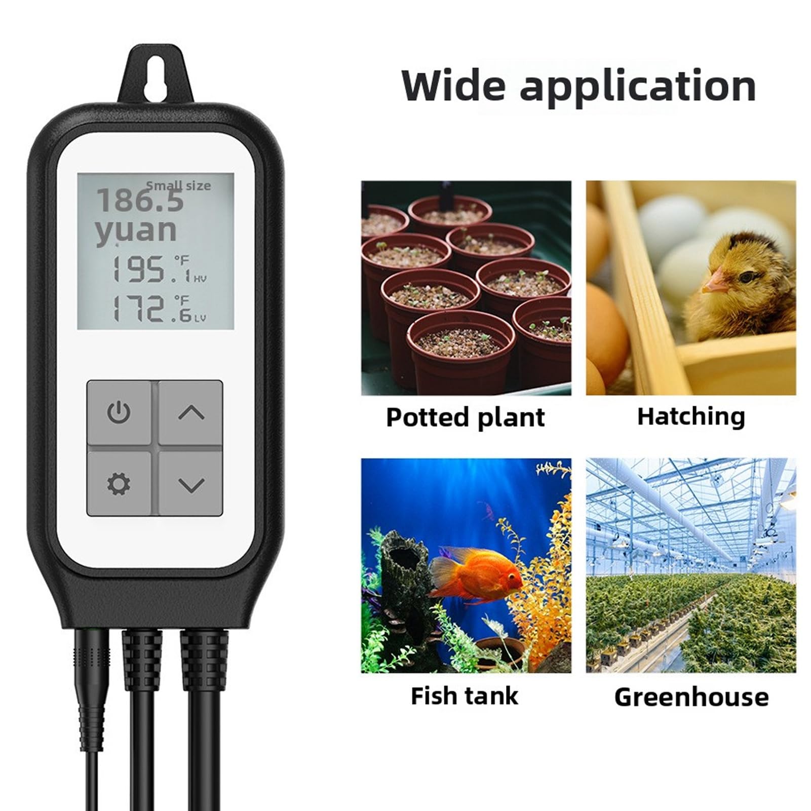 Generic Presa Termostato Digitale Intelligente WiFi con Sonda Impermeabile per Acquario in Serra - Controllo App di Configurazione Semplice - 1 Confezione (Spina europea 220-250 V)