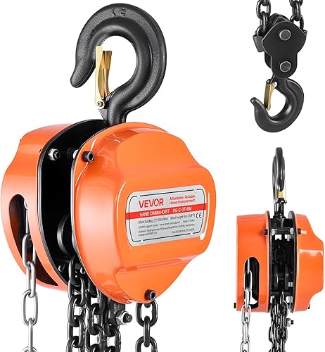 Miniatura 19 de VEVOR Polipasto de cadena manual, capacidad de 1/2 tonelada de 1100 libras, bloque de cadena manual con cadena galvanizada G80 mejorada, altura