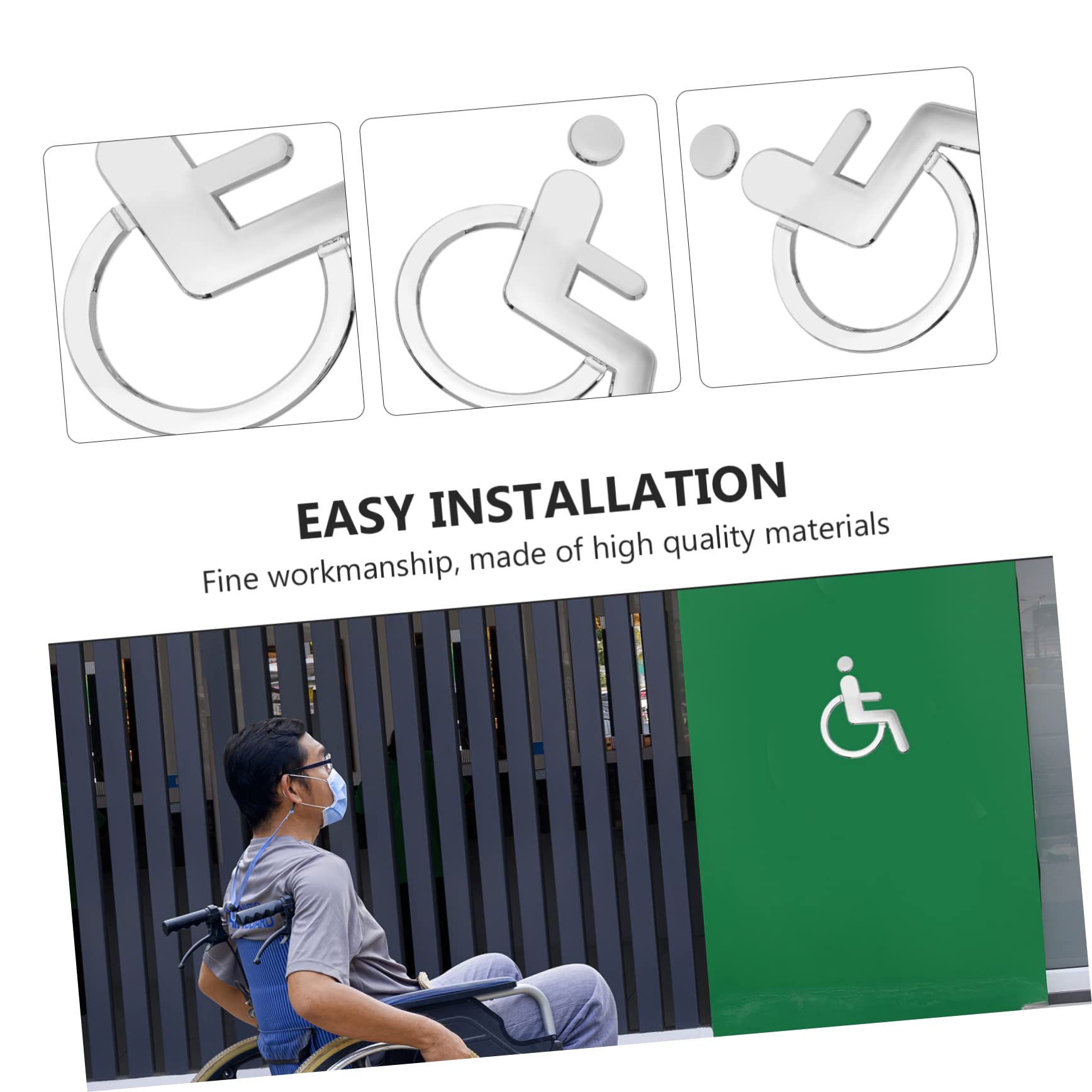 Mobestech 5piezas Señal De Inodoro Para Discapacitados Placa De Aseos De Abs Para Públicos Instalación y