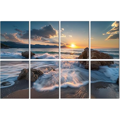 FurnoFlexArt Acoustic Panels Tiles Decorative Room Sound Proof Foam Absorbing Panels Noise Dampening Canceling Reducing Blocker for Walls (Rocky Shore)