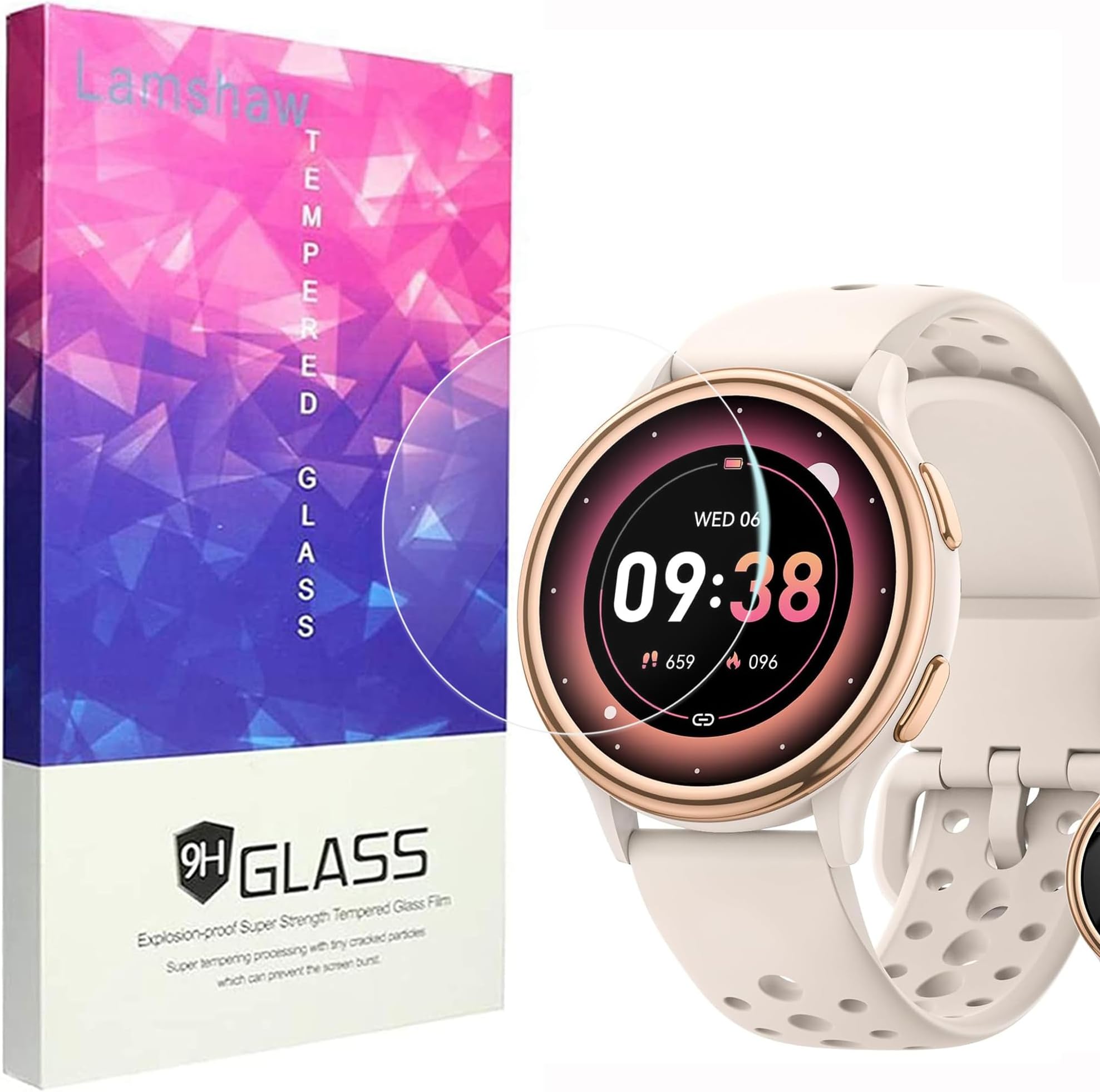 Compatible for RUXINGX G53 Smart Watches Screen Protector, [3 Pack] 9H Tempered Glass Screen Protector Film Compatible for TotsyFun, HaSaKei G53 1.27", Sanorum G53 Smart Watches (3 Pack)