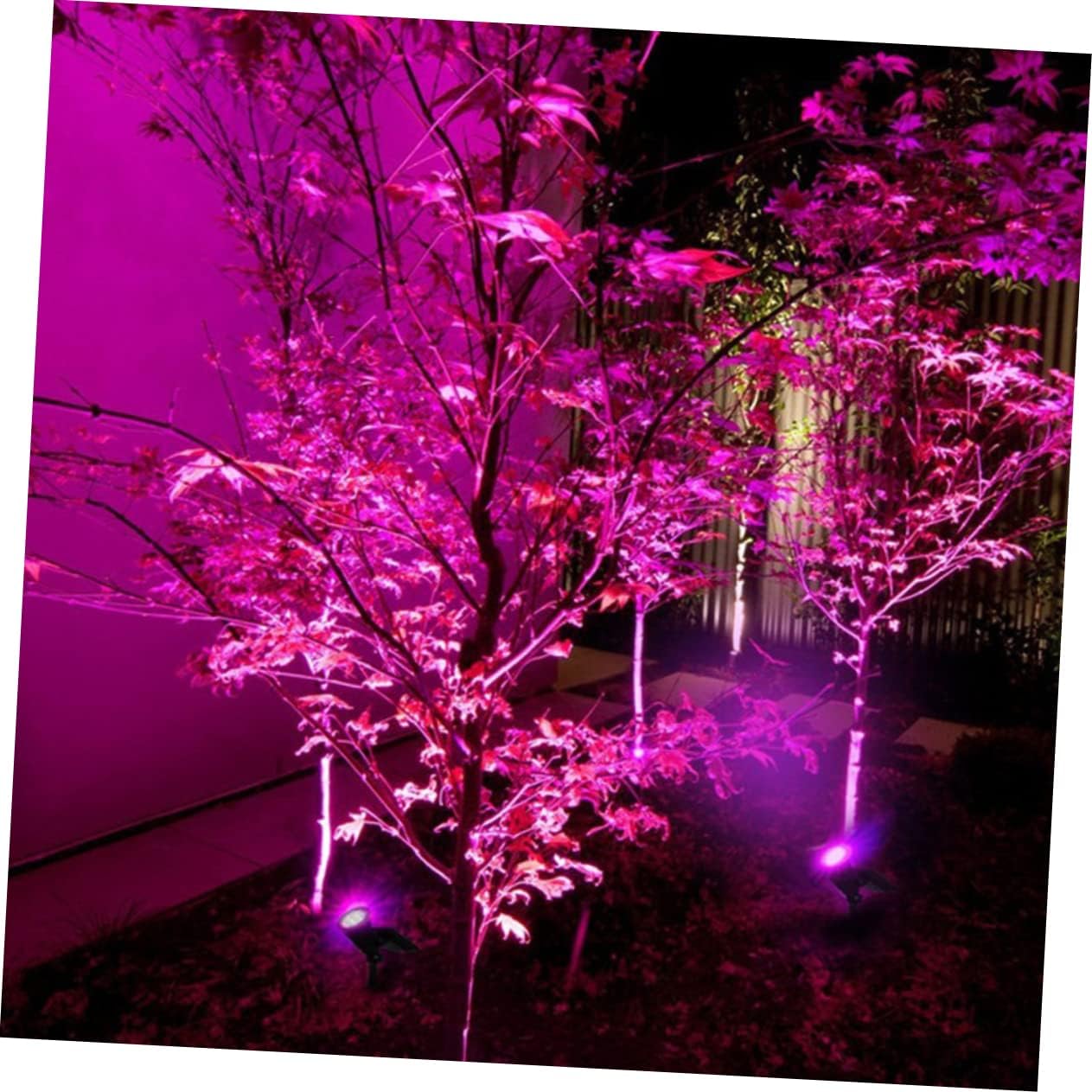 2pcs Led Solar Garden Spotlights RGB Landscape Lamp Ground Plug No Wiring for Outdoor Pathway