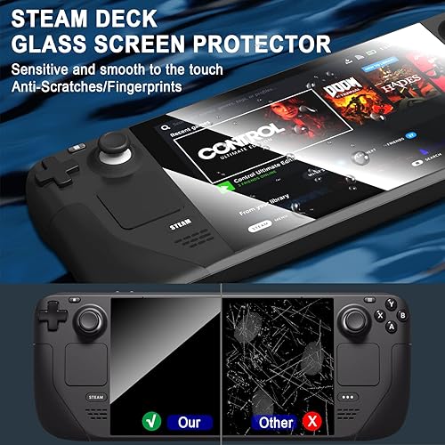 Miniatura 4 de PonKet 3-Pack Steam Deck Screen Protector 7 Inch HD 9H Clear Anti-Scratch Transparent Tempered Glass Screen Protector Compatible with Steam Deck New