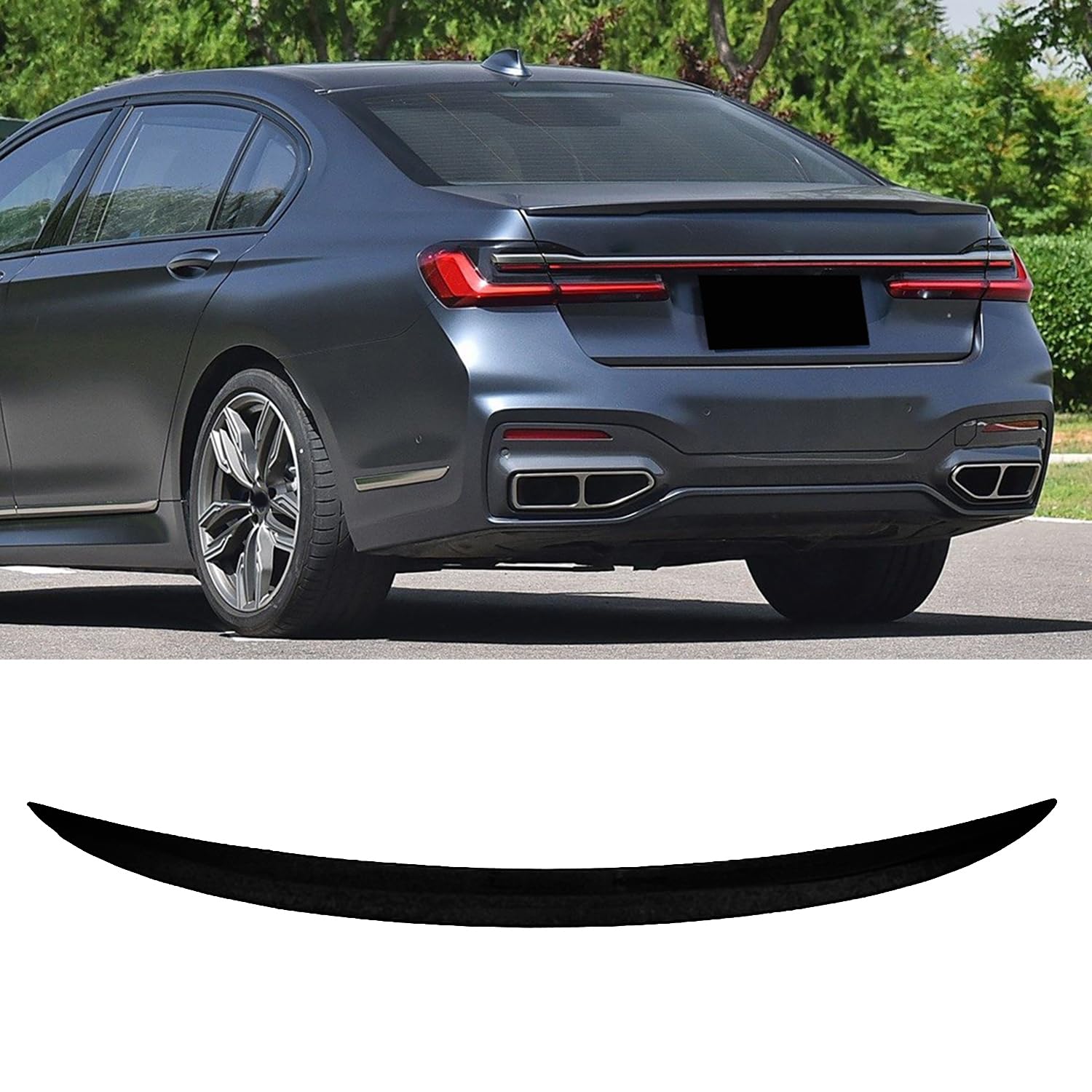 Rear Spoiler Compatibility with 2016-2022 7 Series G11 G12 740i 750i MP Style Rear Trunk Wing Lid Spliter (Gloss Black)