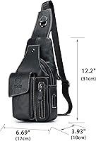 Vista 179 de LUKZIJAES Bolso bandolera de cuero genuino para hombre marrón (#1-Brown)