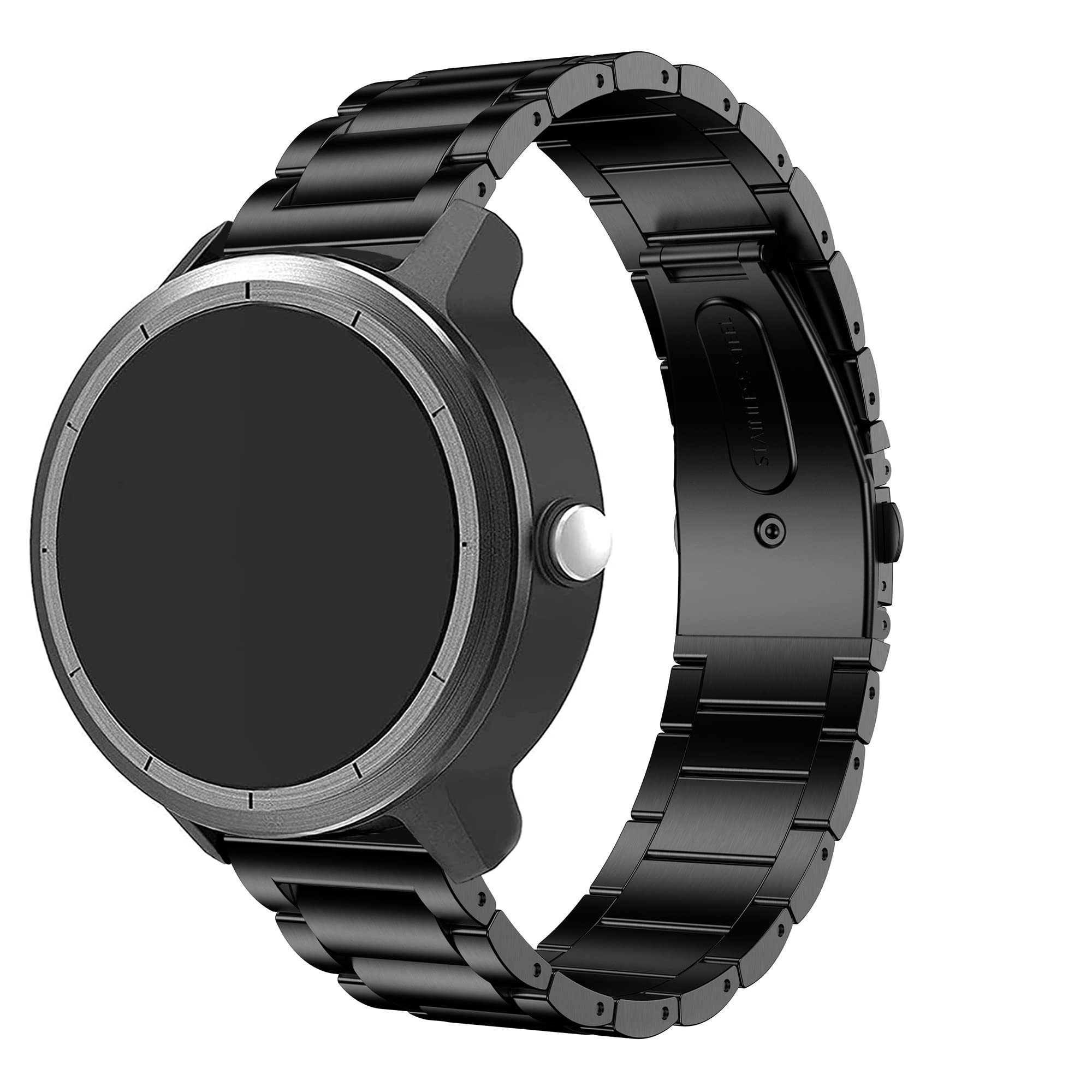 Uhrenarmband für Garmin Vivoactive 5, 6/3, 20 mm, Milanaise- und Edelstahl-Metallarmband für Venu/Venu Sq/Forerunner 645/245 Smartwatch, schwarz