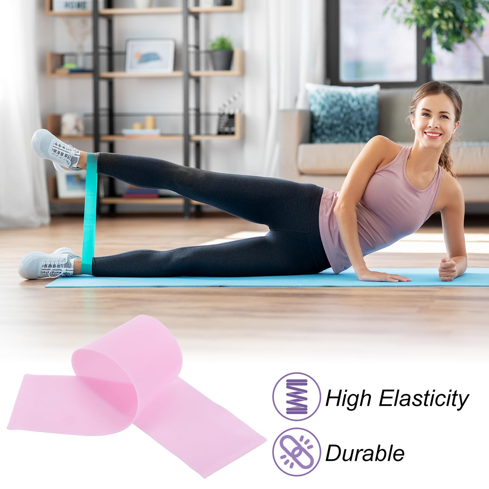 Set di blocchi per yoga e fasce di resistenza in schiuma EVA ad alta densità, confezione da 10, antiscivolo, 22,9 x 15,2 x 7,6 cm, leggeri mattoncini da danza per donne, perfetti per palestra