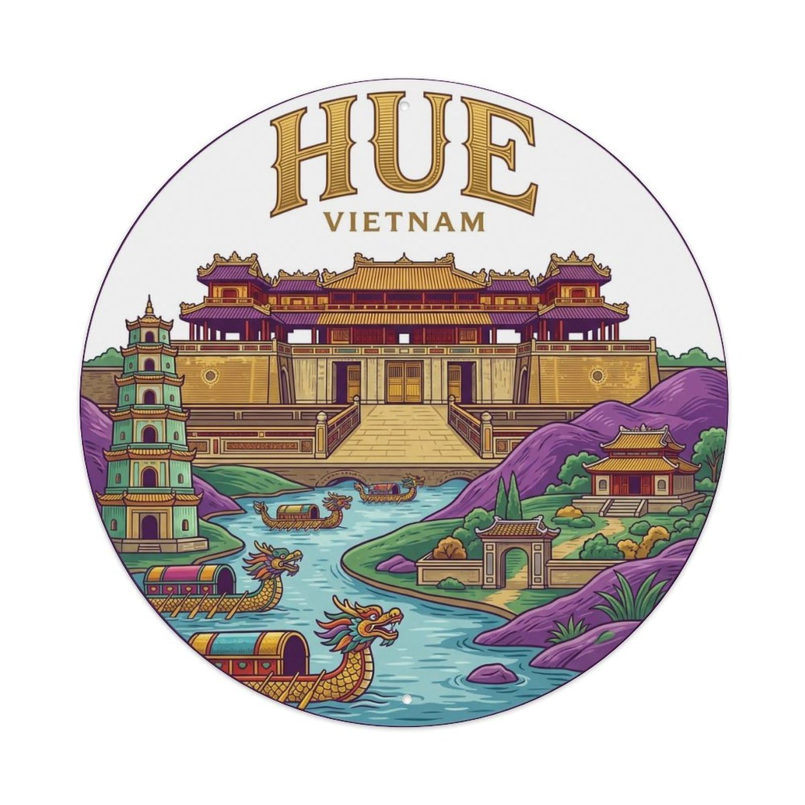 Vietnam Retro Travel Hue Metal Tin Sign