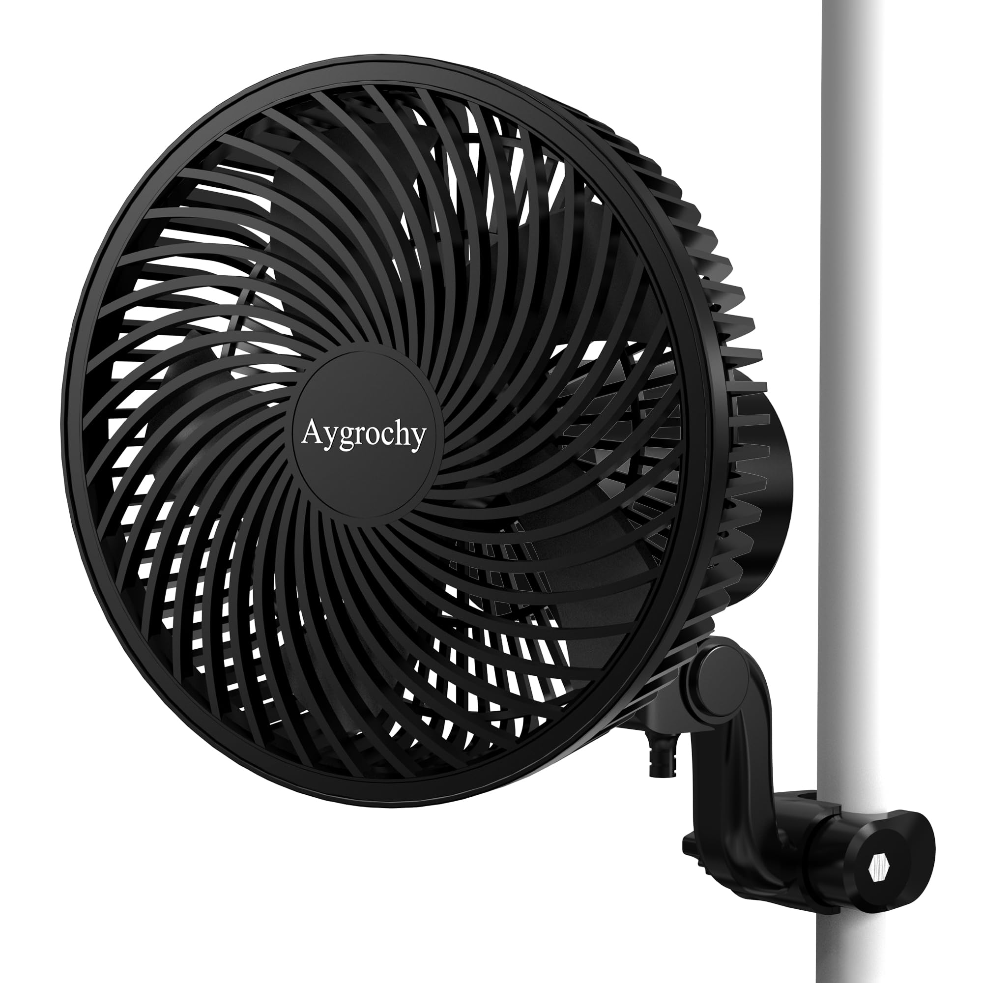 Aygrochy Ventilatore per coltivazione da 9 W con clip, motore EC con 10 velocità, grado di protezione IP-44, ventola a clip per tenda, ventola silenziosa per ricircolo e raffreddamento in interni