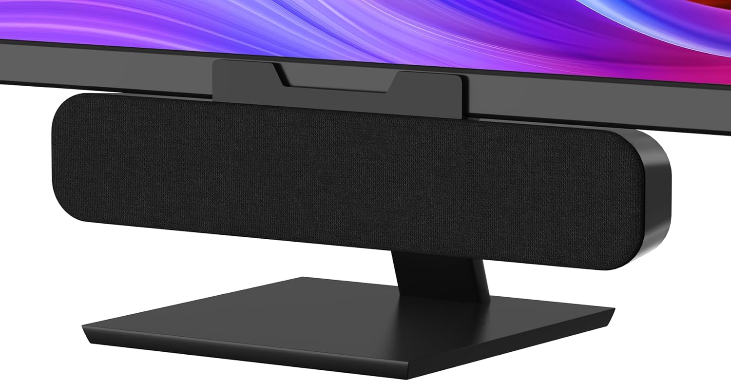 YYV Computer Speakers for Desktop PC, Monitor Speakers for Laptop,Pc Speakers with Loud Sound,Volume Control Easily Clamps to Monitors(Black)