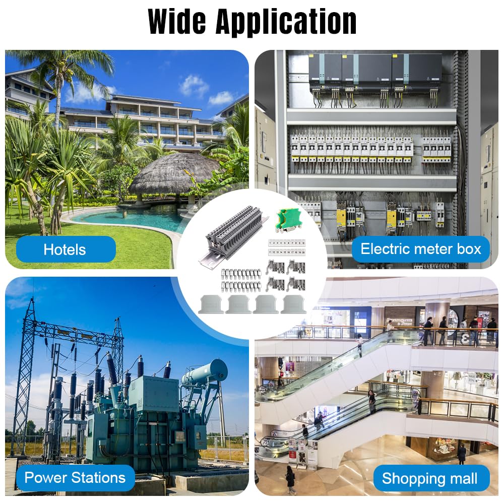 Kit de Bloques de Terminales de Riel 2.5N, Conectores Electrónicos Rápidos para Proyectos de Automatización y Bricolaje