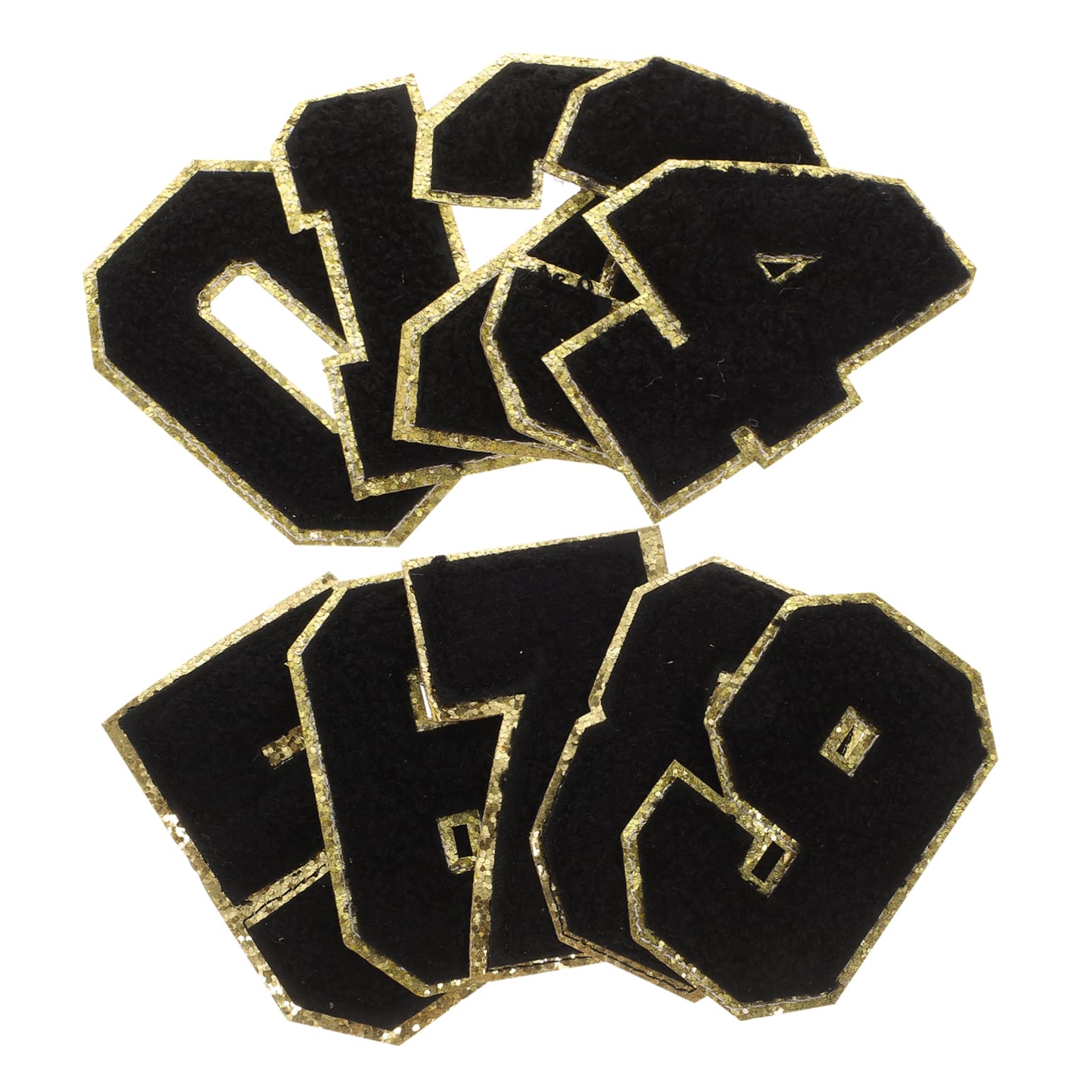 SHINEOFI 40 Stk digitaler Patch Kleidung Patch DIY Dekoration Dekorative Aufnäher bestickt aufnähen Nummer gestickte Aufnäher dekorative Kleiderflicken Hutflecken Stoffdekor Polyester Black