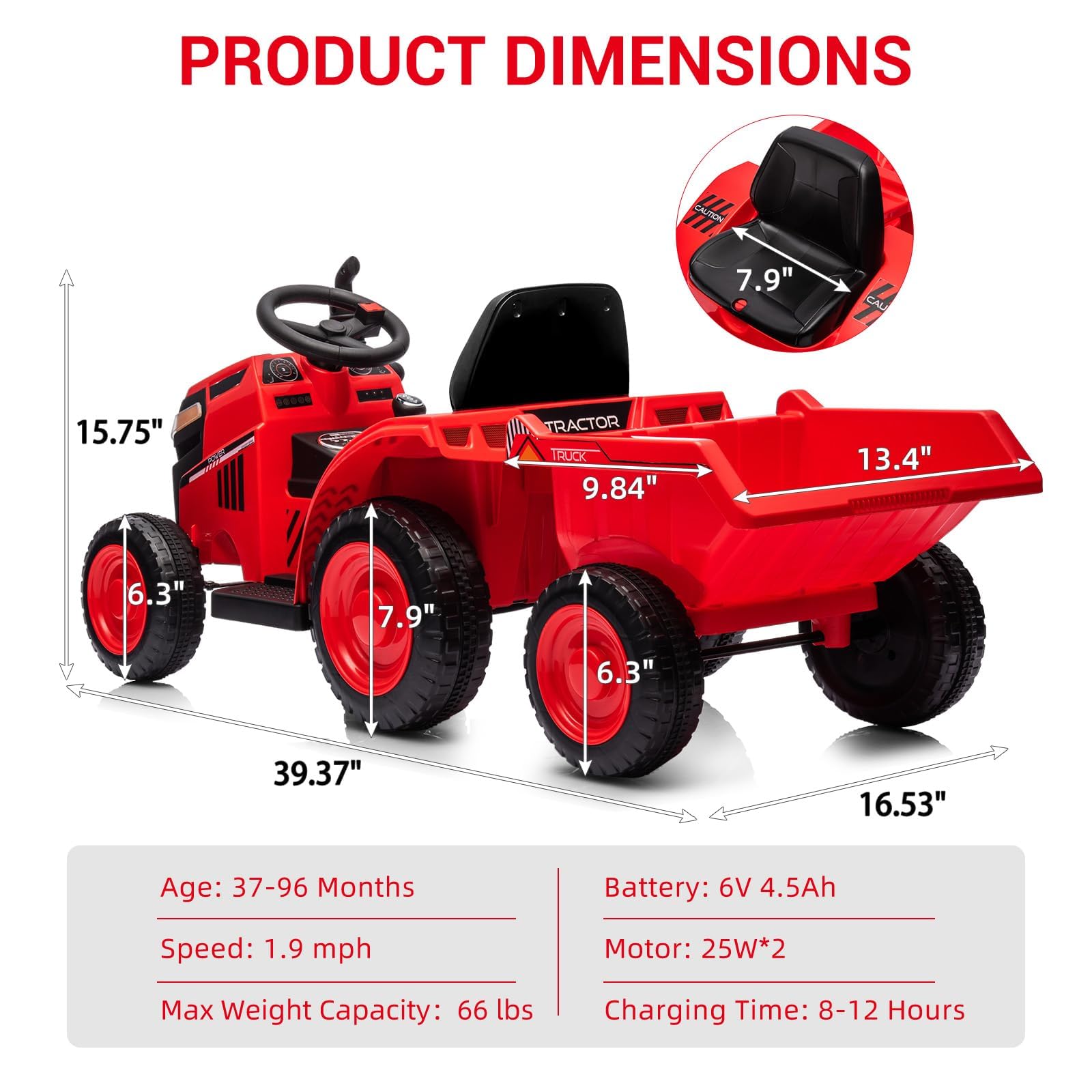 Tracteur Électrique Enfant 2 en 1 6v avec Remorque Amovible,Voiture Électrique Tout Terrain avec Klaxon, USB, Musique,Voiture Électrique,Quad Camion Electrique Enfant pour Enfants Dès 3 Ans(Bleu Tracteur Électrique Enfant 2 en 1 6v avec Remorque Amovible,Voiture Électrique Tout Terrain avec Klaxon, USB, Musique,Voiture Électrique,Quad Camion Electrique Enfant pour Enfants Dès 3 Ans(Bleu