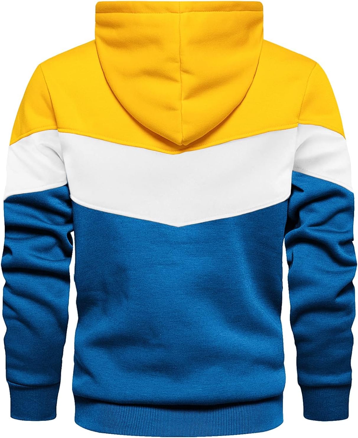 Gesean Men's Novelty Color Block Pullover Fleece Hoodie Long Sleeve Casual Sweatshirt with Pocket - Image 4
