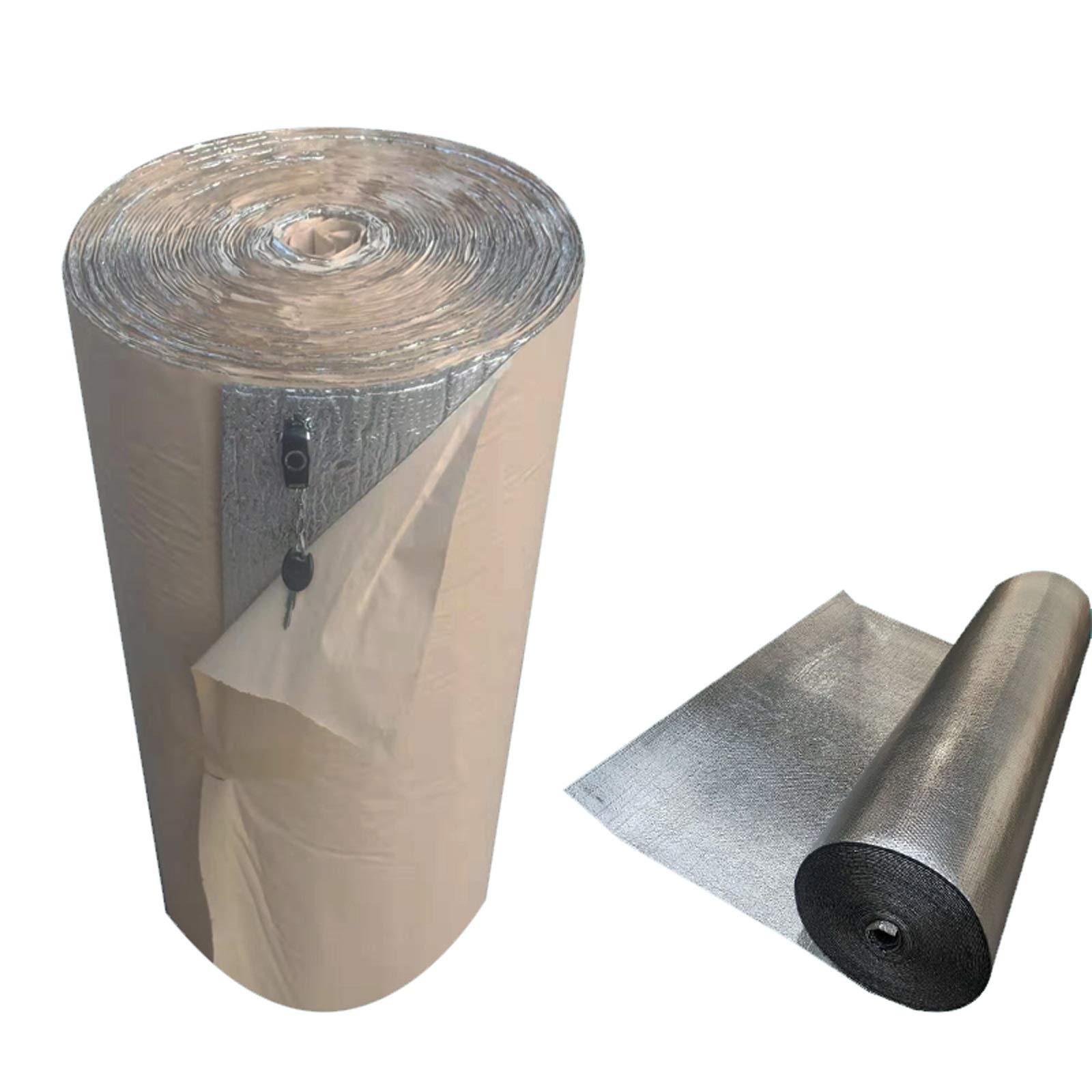 Isolierrolle, Selbstklebende, doppellagige Aluminiumfolien-Luftpolsterfolien-Isolierrolle, reflektierend, verschiedene Größen(1x3m)