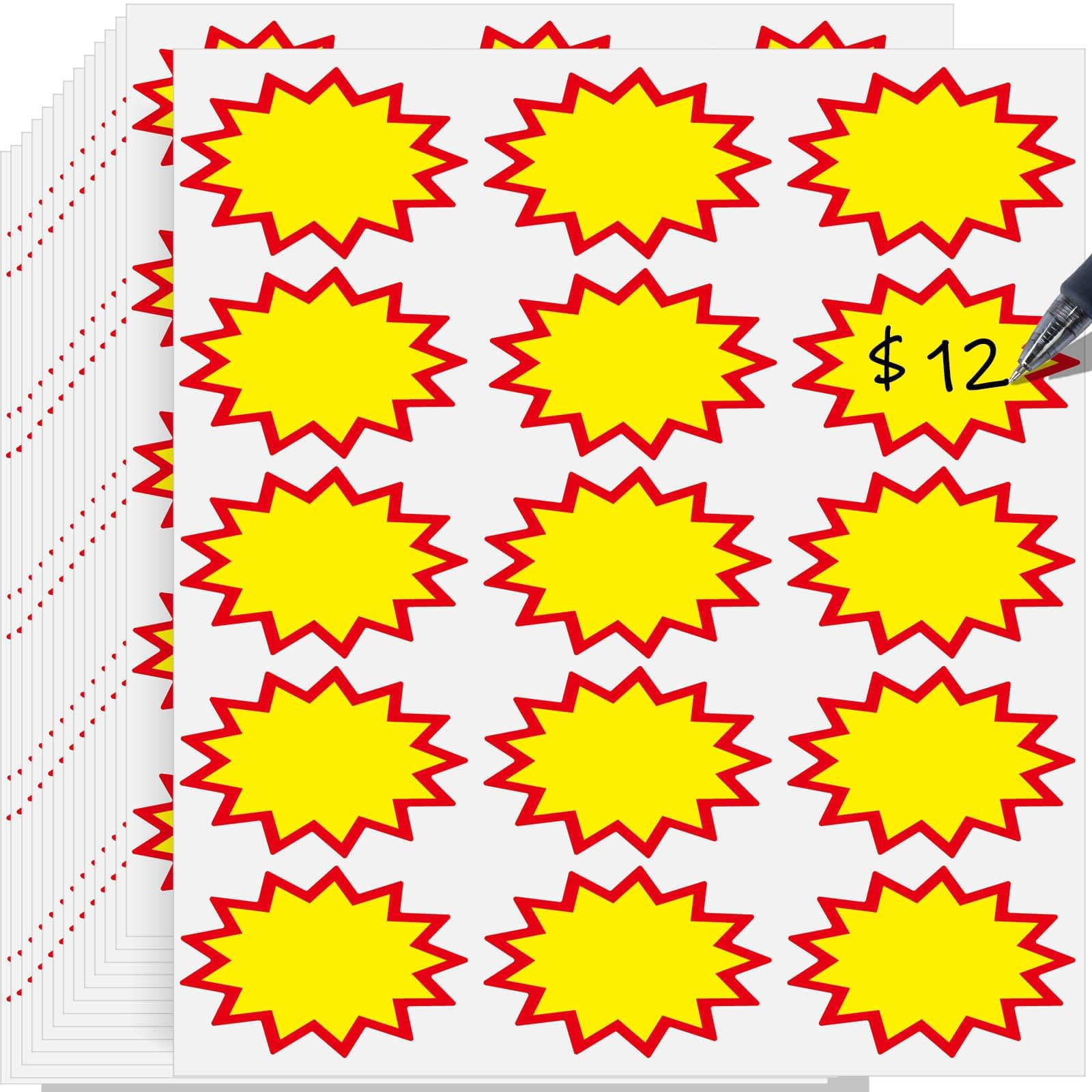 Azonee Garage Sale Stickers 150 Pcs, Removable Price Tags with Large Blank Writing Space (7.6x5cm) for Yard Sales, Flea Markets, Estate Sales