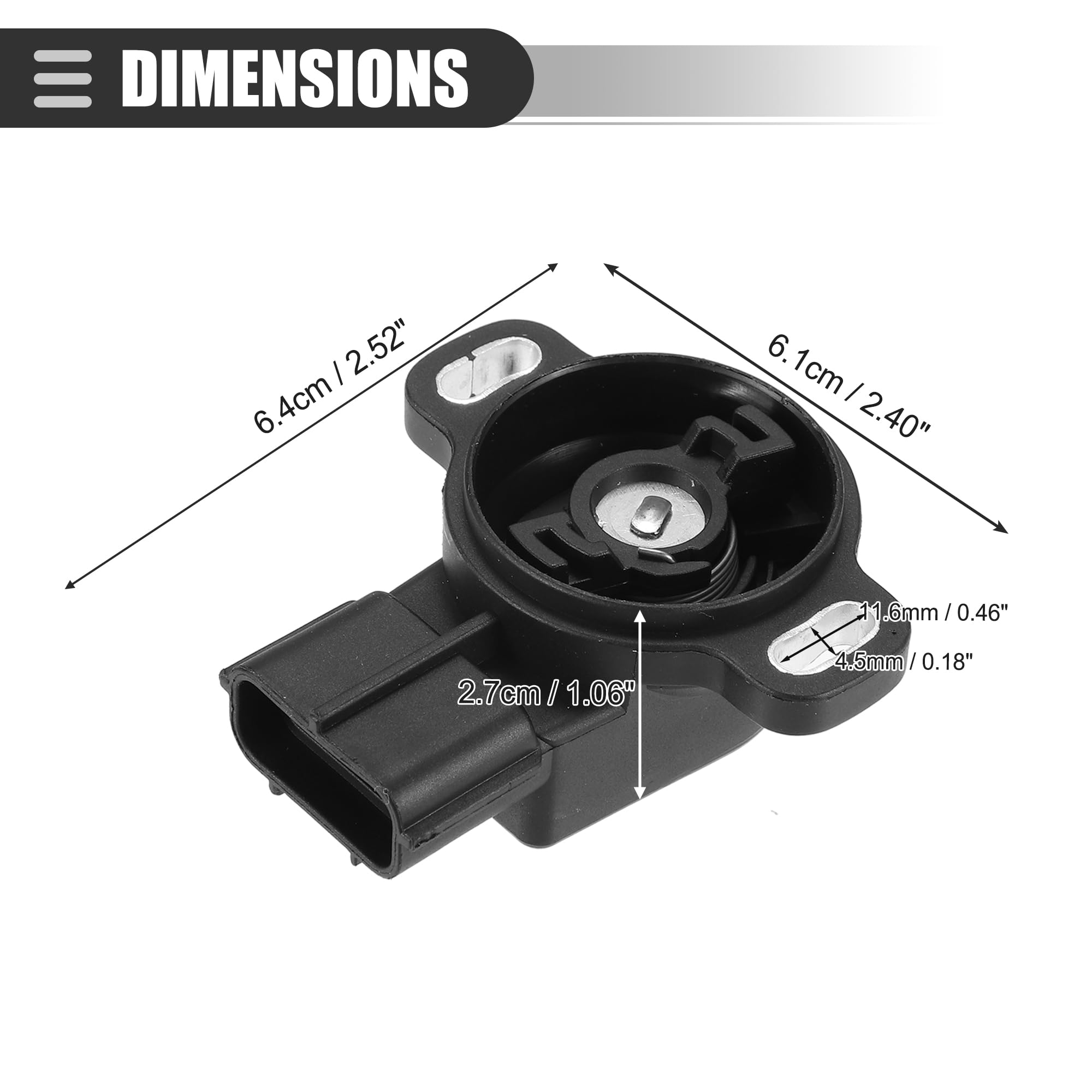A ABSOPRO Drosselklappensensor für MAZDA MX-6 Kunststoff Schwarz