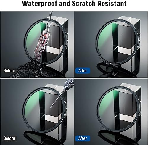 Miniatura 7 de NEEWER Filtro de lente ND degradado suave HD de 2.047 in, GND8 de 3 paradas (0.9), filtro de densidad neutra graduada, 37 capas nano