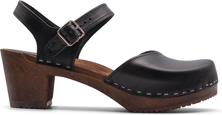 Sandgrens Handmade Swedish Wood Clogs for Women, High Heel Sandal | Victoria