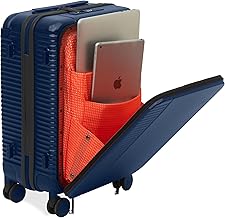 ICON Cabin Pro Polycarbonate (pc) Hard Sided Suitcase/Trolley 45 LTR, 54 Cm| Laptop Sleeve | TSA Lock | USB Port | 360° Wheels (20 inch Cabin Pro, Navy)