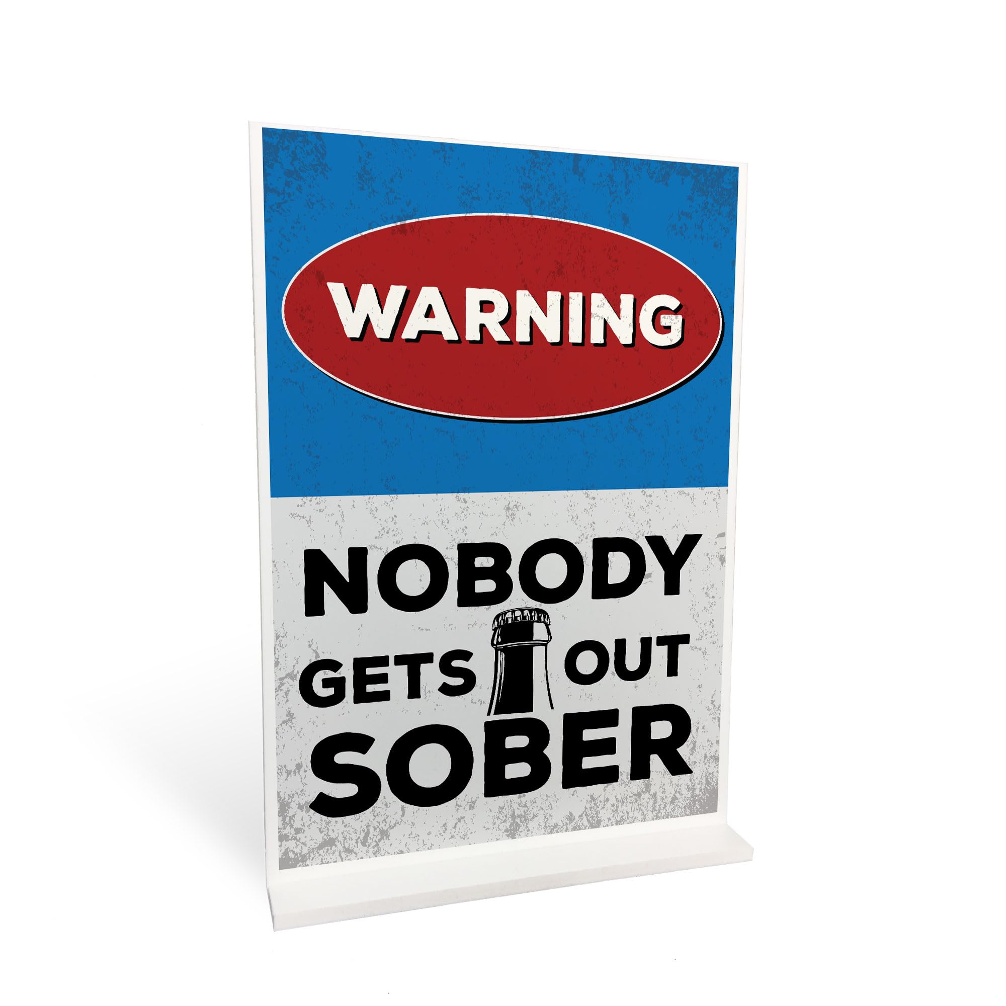 Red Ocean NOBODY GETS OUT SOBER Funny Standing Plaque For Bar Pub Man Cave Shed Alcohol Gift