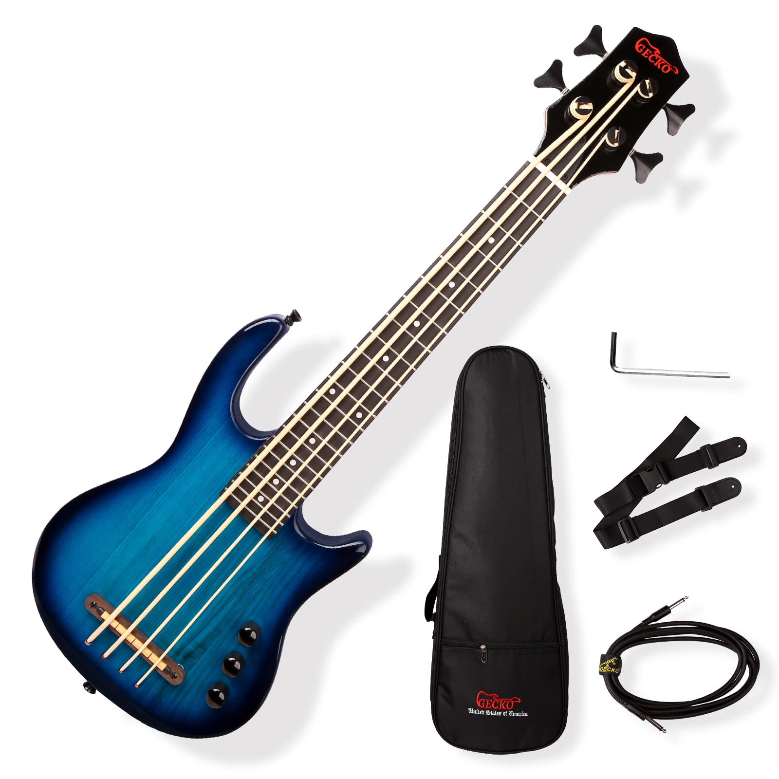 Ukulele Bass, GECKO U BASS, 34 inch Electric Bass 4 Str | B2B