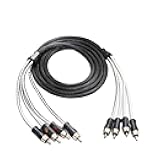 RECOIL PCI46 Premium 100% Oxygen Free Copper 6ft 4 Channel RCA Audio Interconnects Cable 4X RCA Male to 4X RCA Male Double Shielded with Noise Reduction