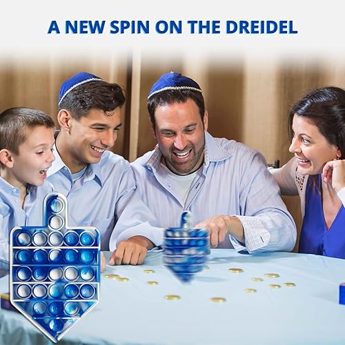 Miniatura 5 de Hanukkah Gifts Poppit Dreidel Pop Fidget Toy Janucá Party Popper Hanukah Gift Jewish Holliday Kids Adult Menorah Holiday Gift Fun Push Game Stress