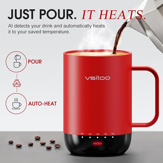 VSITOO S3 Pro 16oz Smart Self Heating Coffee Mug with Temperature Control