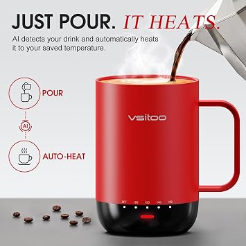 VSITOO S3 Pro 16oz Smart Self Heating Coffee Mug with Temperature Control