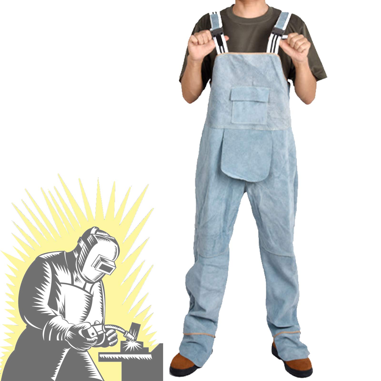 Amazon.co.jp: 木工用レザーエプロン、足の保護と股のデザインが