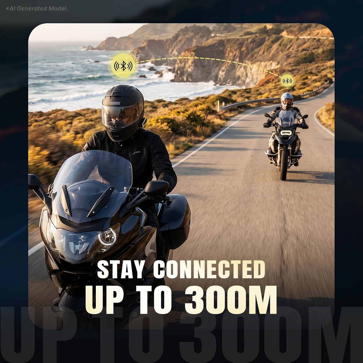 Oumurs N3X Motorcycle Bluetooth Headset, 2-Way Intercom Communication System, ENC & DSP Noise Cancellation, Dual Chip BT5.4 Music Share Audio Multitasking, Waterproof 2 Type Mics Fit for All Helmets