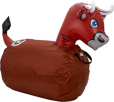 Waddle Hip Hoppers Bouncy Hopper Inflatable Hopping Animal Bouncer, Supports Up to 250 Pounds, Ages 5 and Up Brown Bull