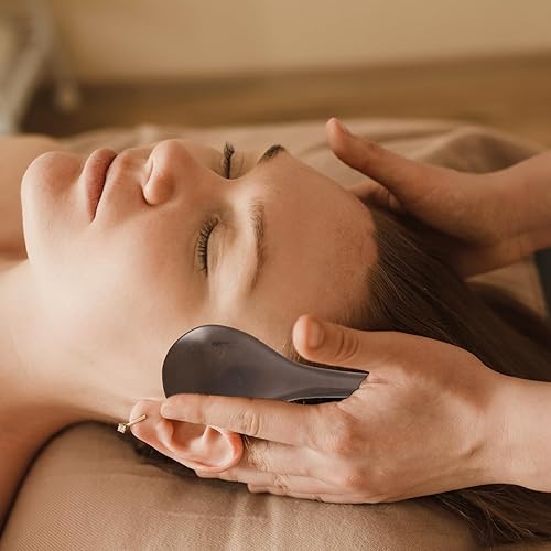 Miniatura 3 de Beavorty Bianstone - Tabla de raspado facial, espátula facial, herramienta masajeador de ojos, herramienta Guasha, raspador muscular, placa de