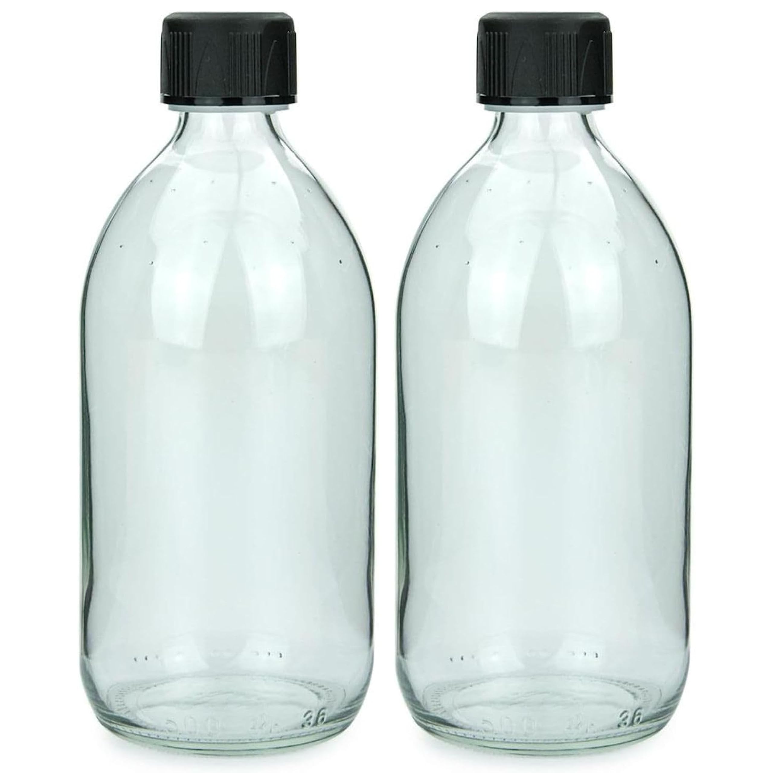 mikken 2 Glass Bottles 500 ml Chemical Laboratory Bottles with Labels