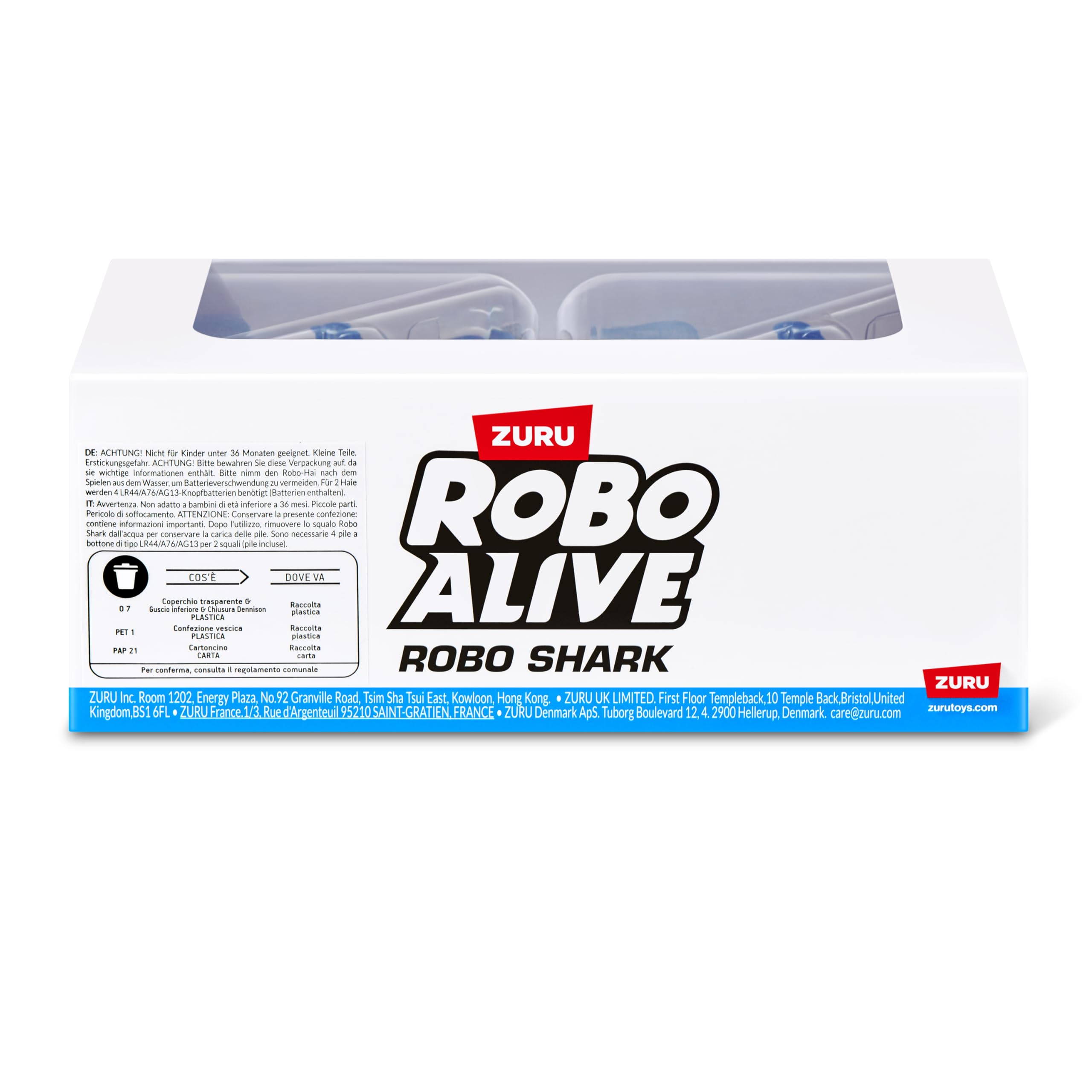 ZURU Robo Alive Water Activated Shark Confezione da 2 (Blue) Giocattolo Robotico da Bagno