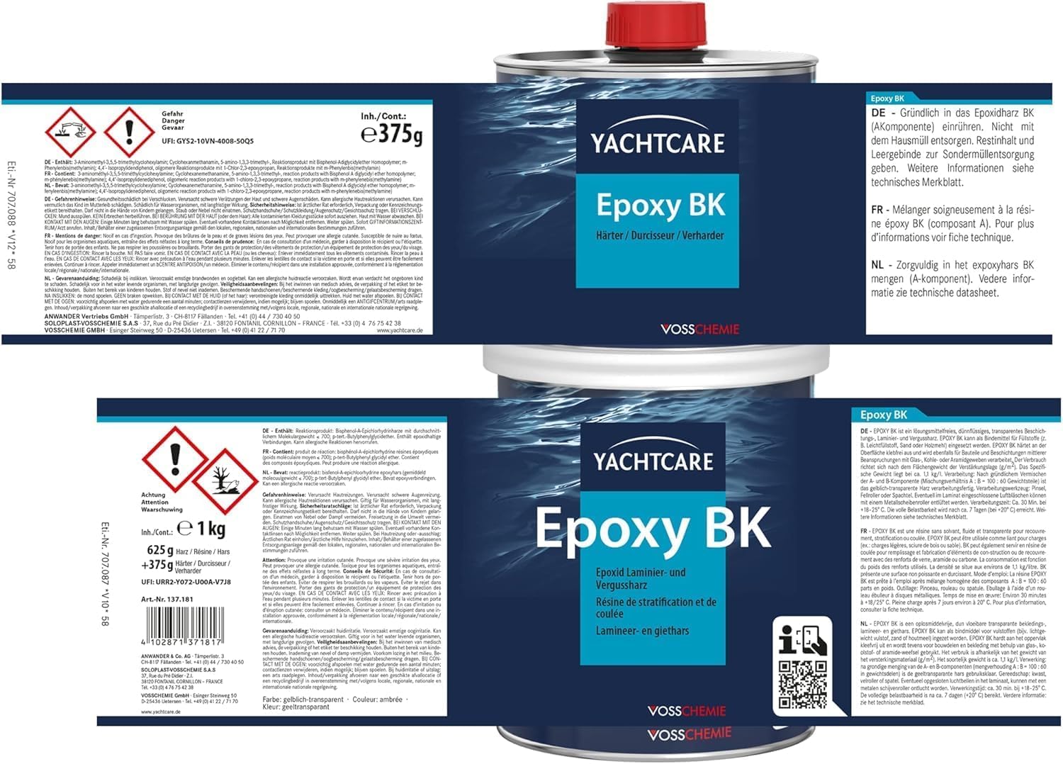 Yachtcare Epoxy BK - Lösemittelfreies Laminier- und Vergussharz auf Epoxid-Basis